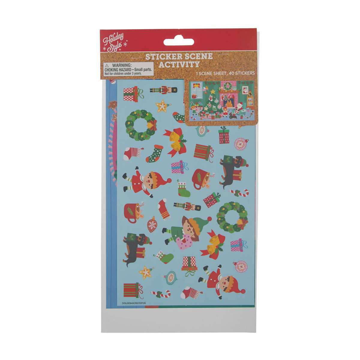 Holiday Style Christmas Sticker Scene Activity Set, 40 Stickers, 2 Assorted Desi