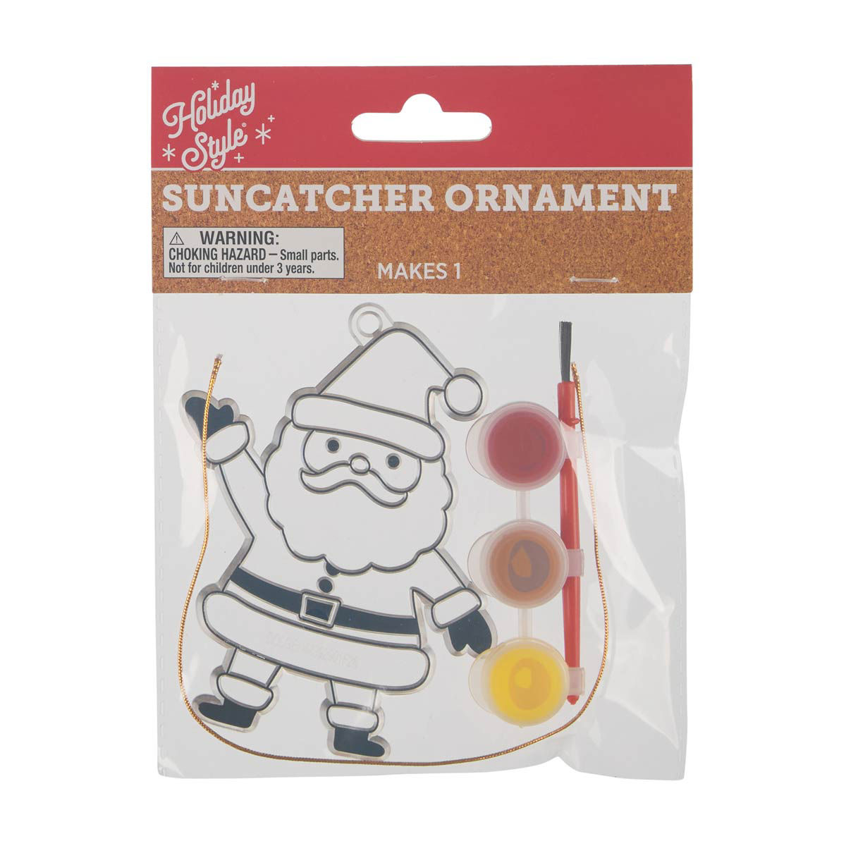 Holiday Style Christmas DIY Suncatcher Ornament Craft Kit, 3 Assorted Designs