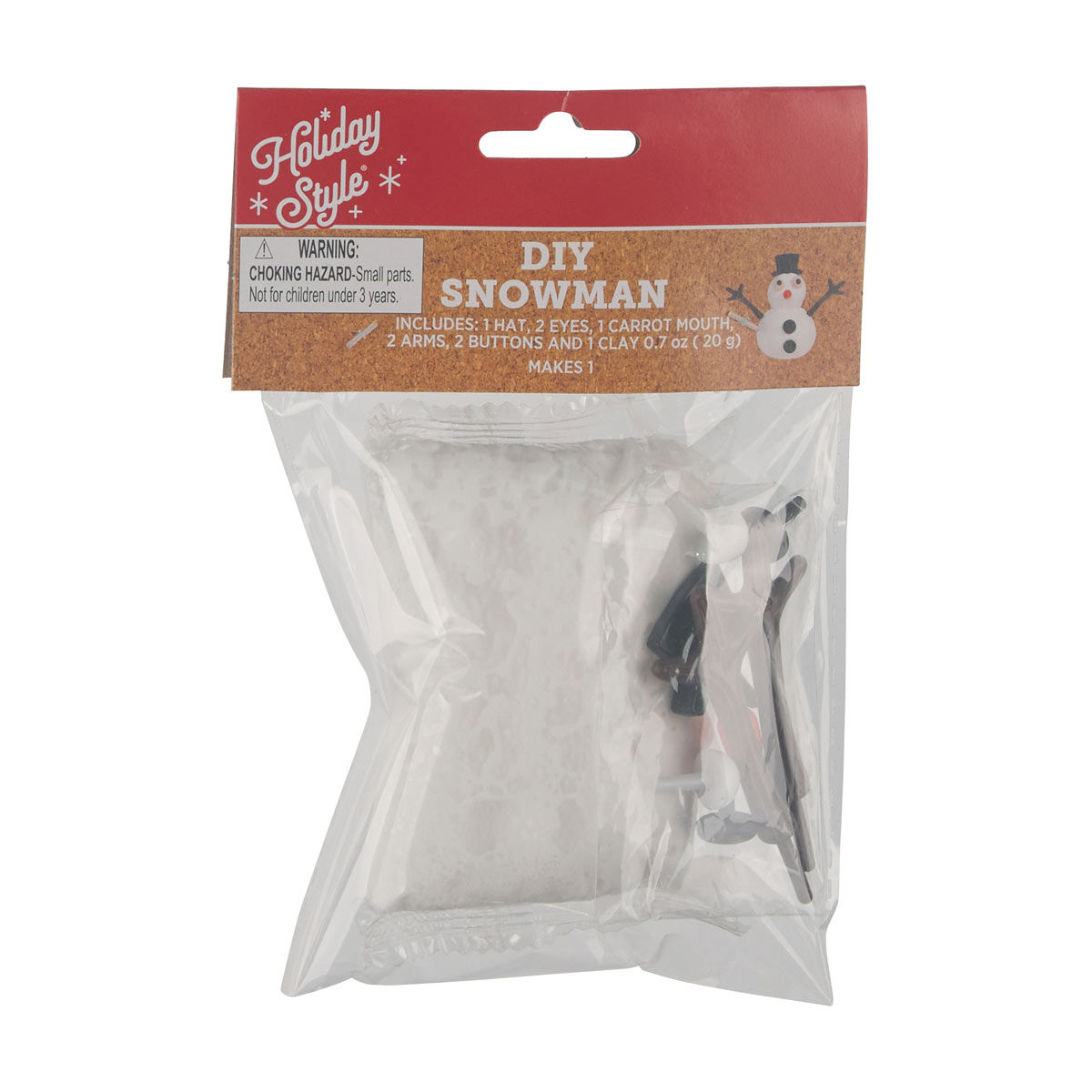 Holiday Style Christmas DIY Clay Snowman Craft Kit, 2 Assorted Kits