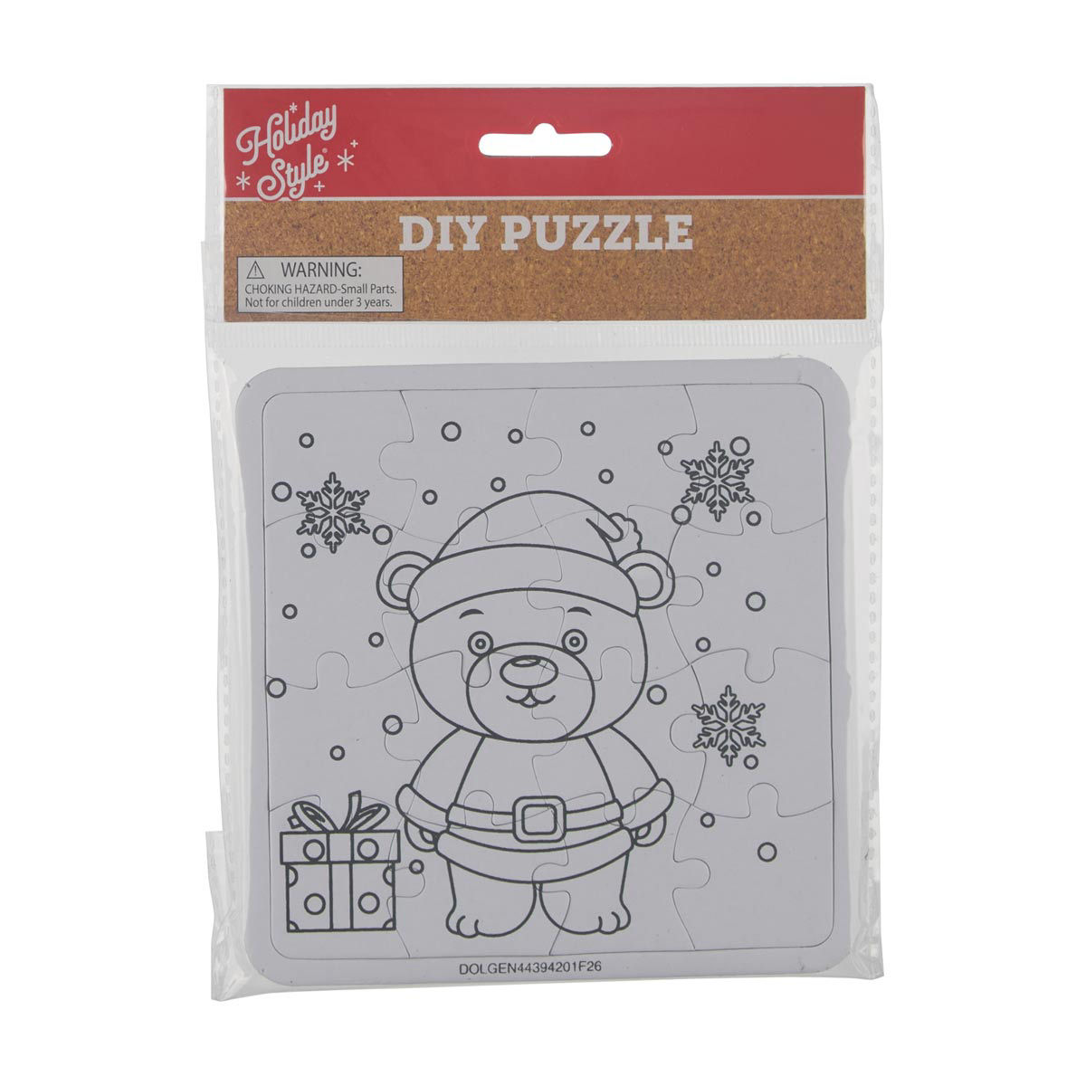 Holiday Style Christmas DIY Color-Your-Own Puzzle, 4 Assorted Designs