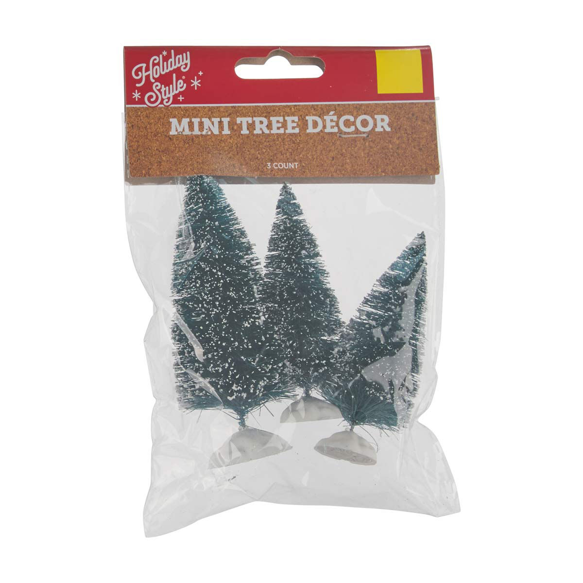 Holiday Style Christmas Green Mini Bottle Brush Tree Décor, 3 ct