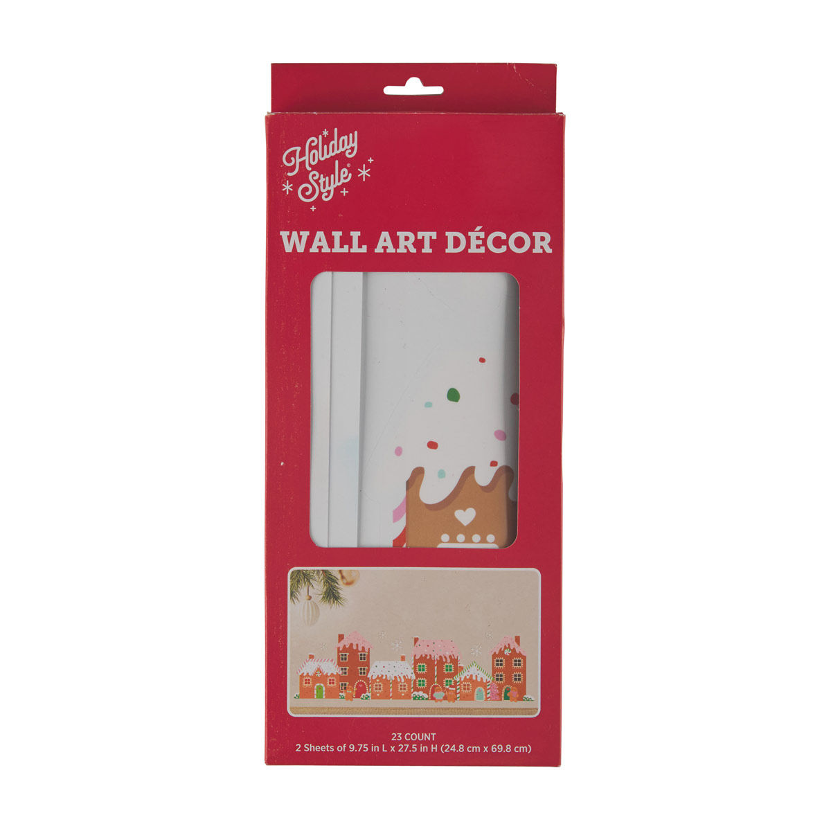 Holiday Style Christmas Gingerbread House Wall Art Décor, 23 ct
