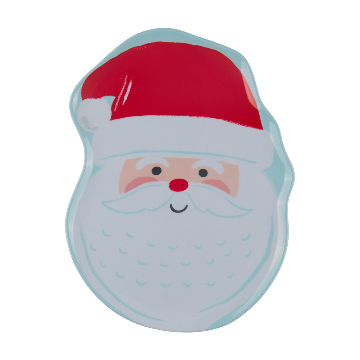Hallmark Christmas Melamine Santa's Face Shaped Tray