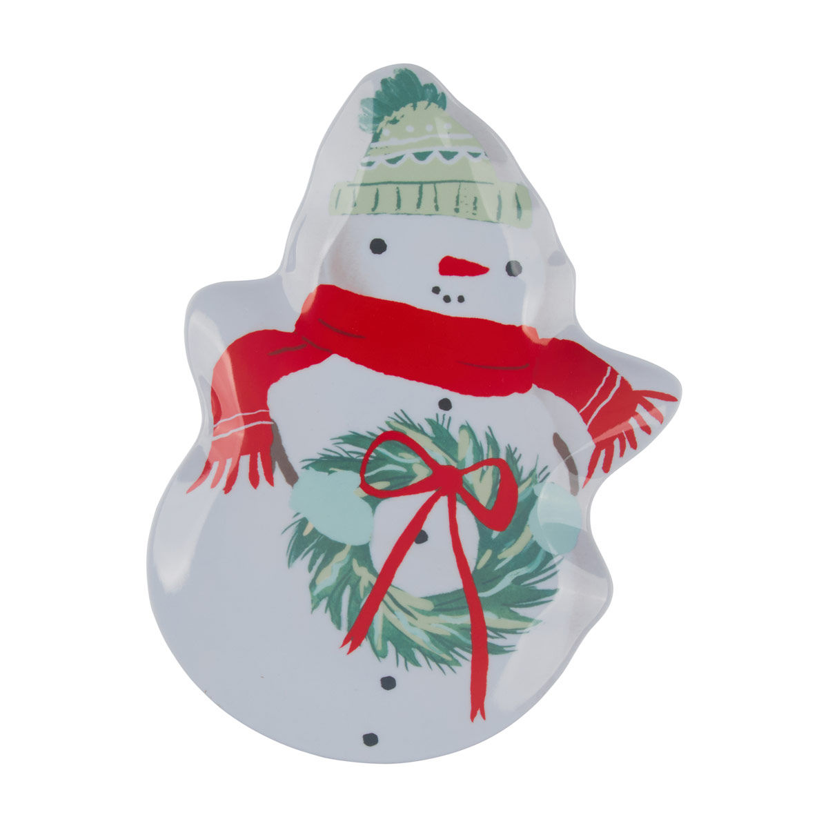 Hallmark Christmas Melamine Snowman Shaped Tray