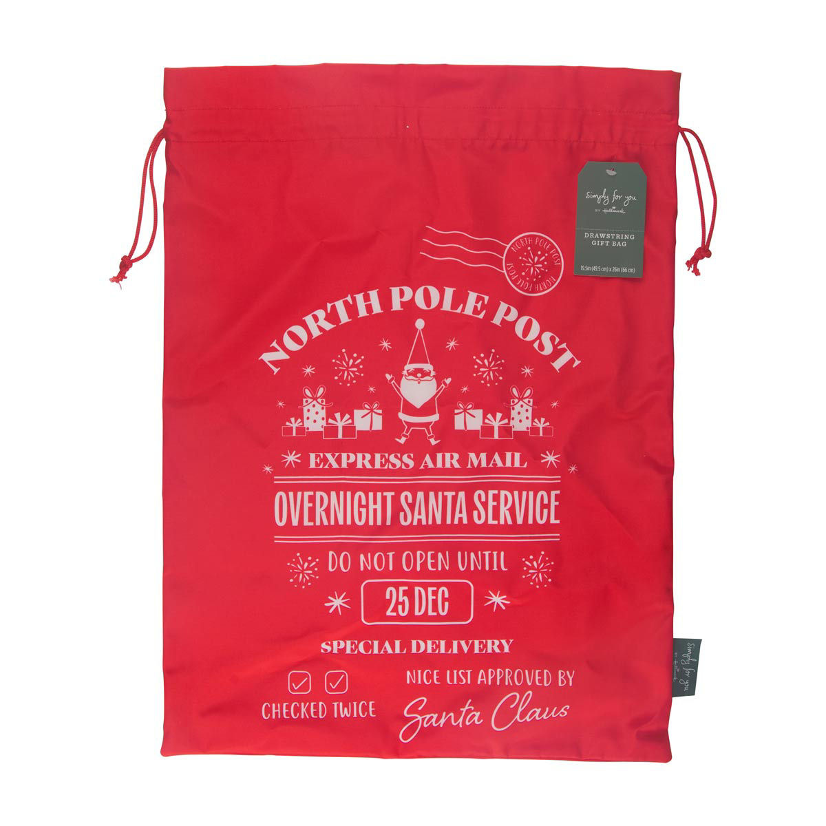 Christmas Red "North Pole Post" Gift Bag