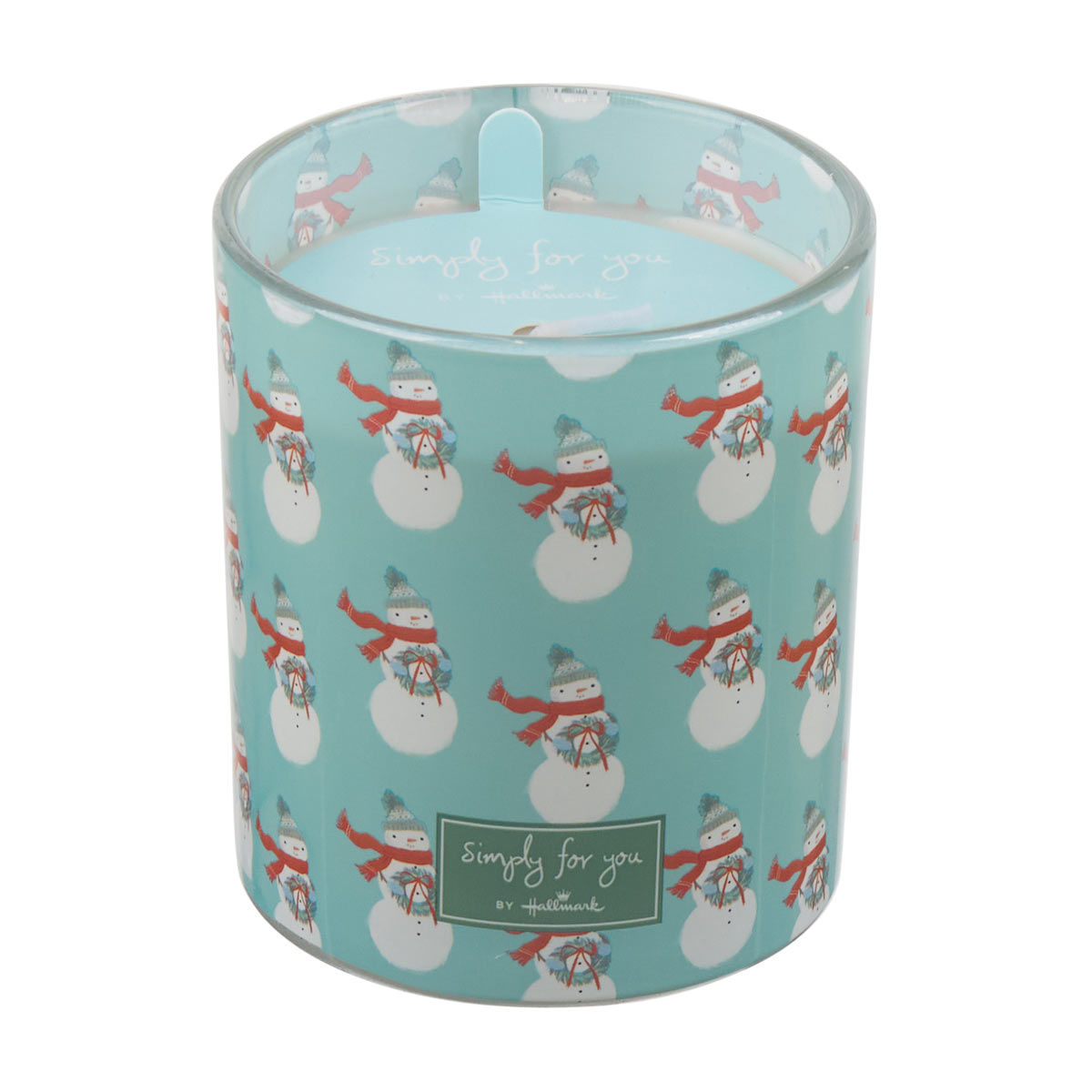 Simply for You by Hallmark Christmas Snowman Print Candle, 8 oz