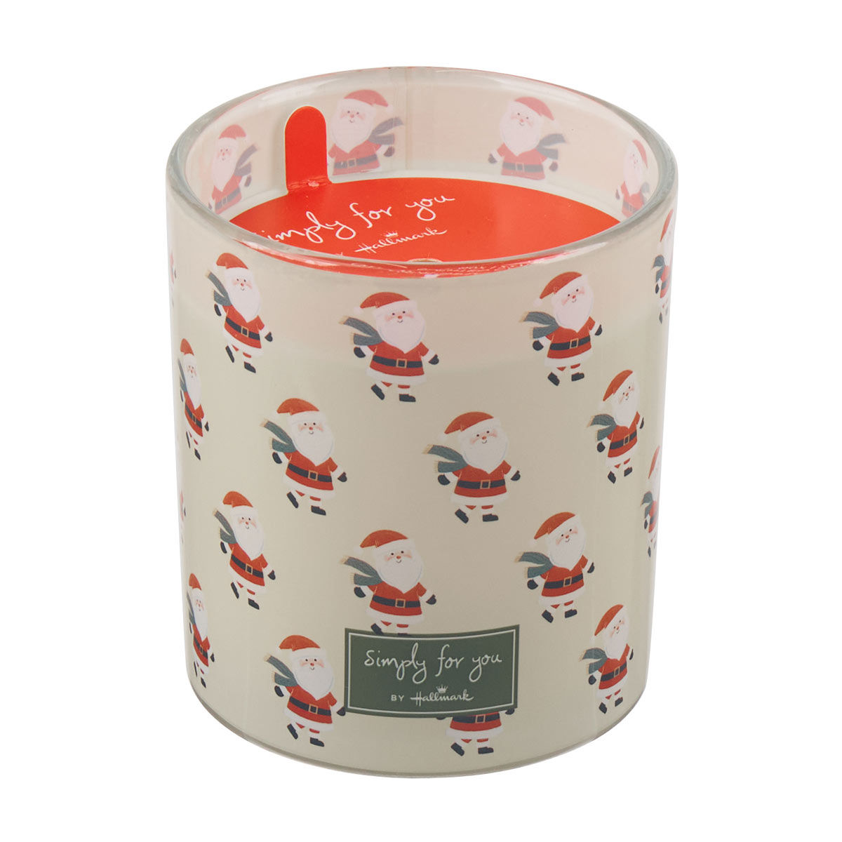Simply for You by Hallmark Christmas Santa Print Candle, 8 oz