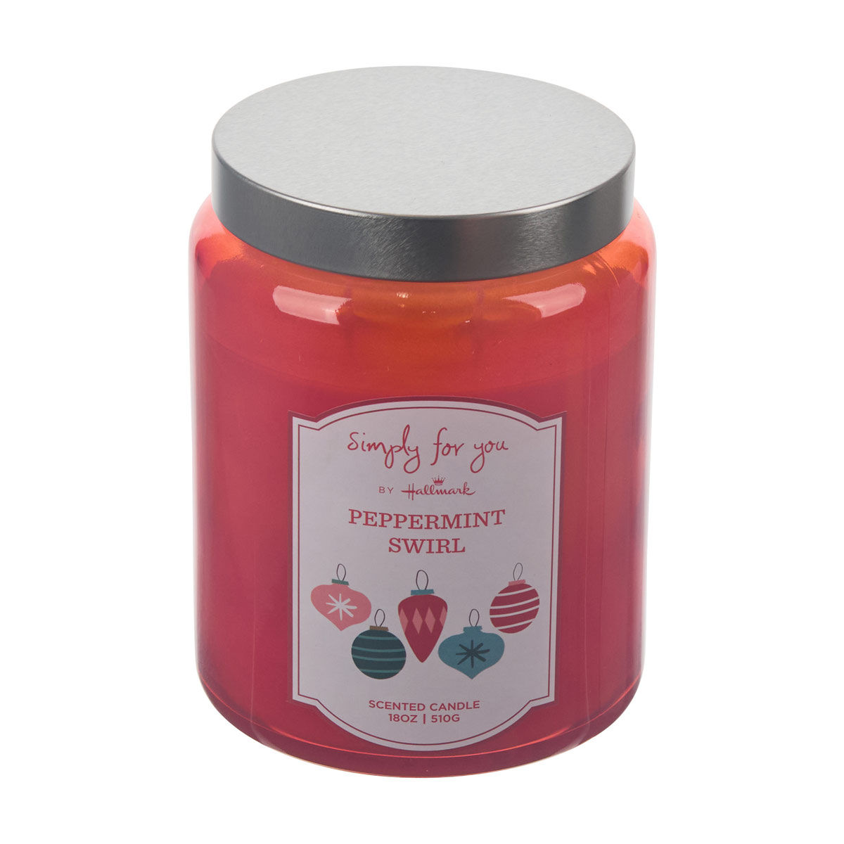 Simply for You by Hallmark Christmas Peppermint Swirl Scented Jar Candle, 18 oz