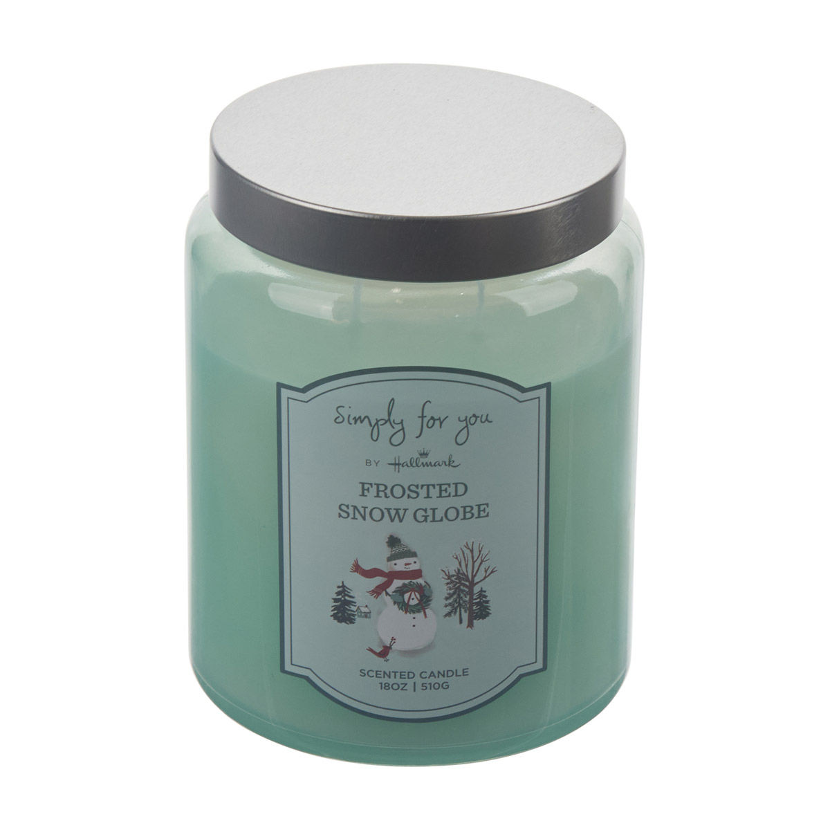 Simply for You by Hallmark Christmas Frosted Snow Globe Scented Jar Candle, 18 oz