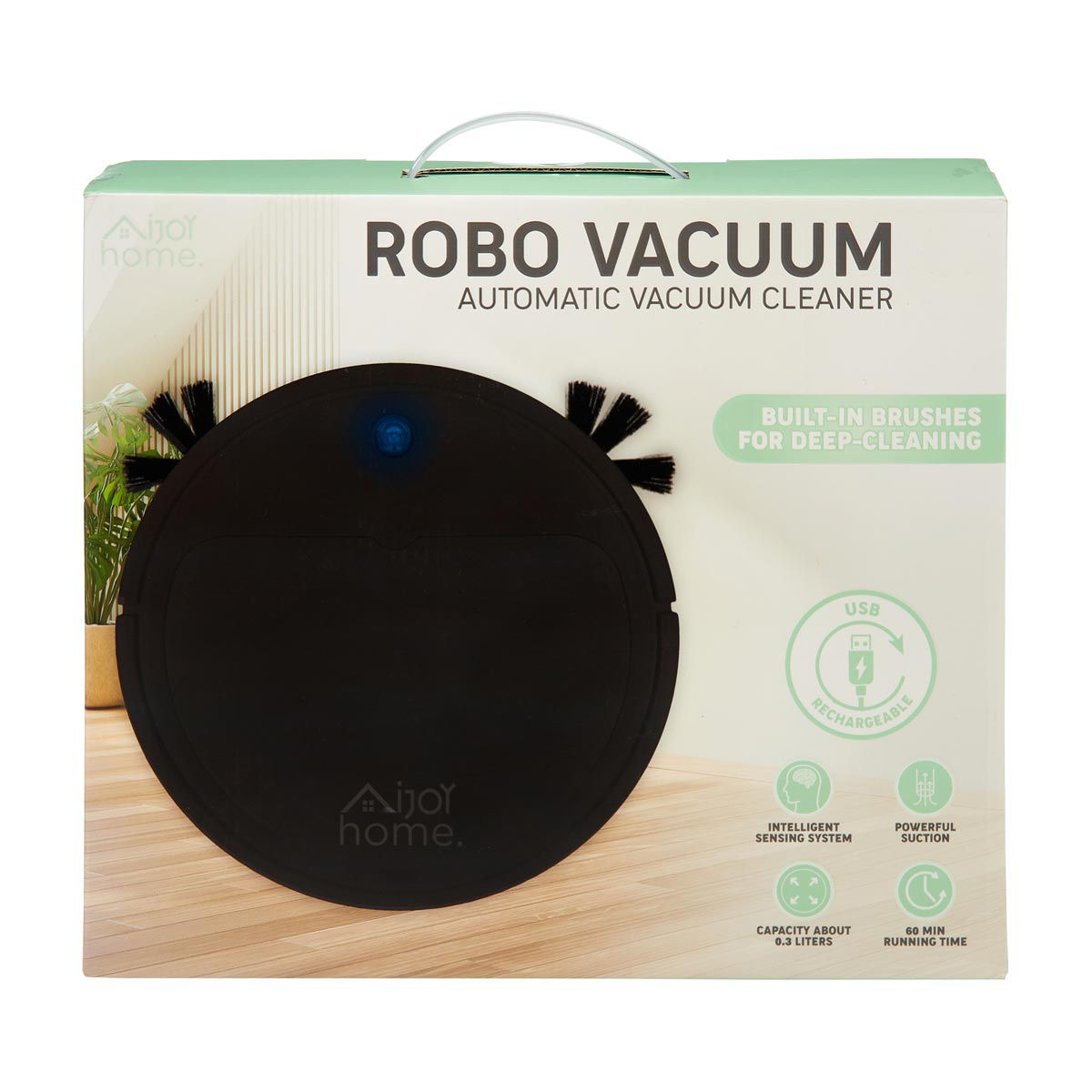 iJoy Home Automatic Black USB Rechargeable Robo Vacuum, 11 in