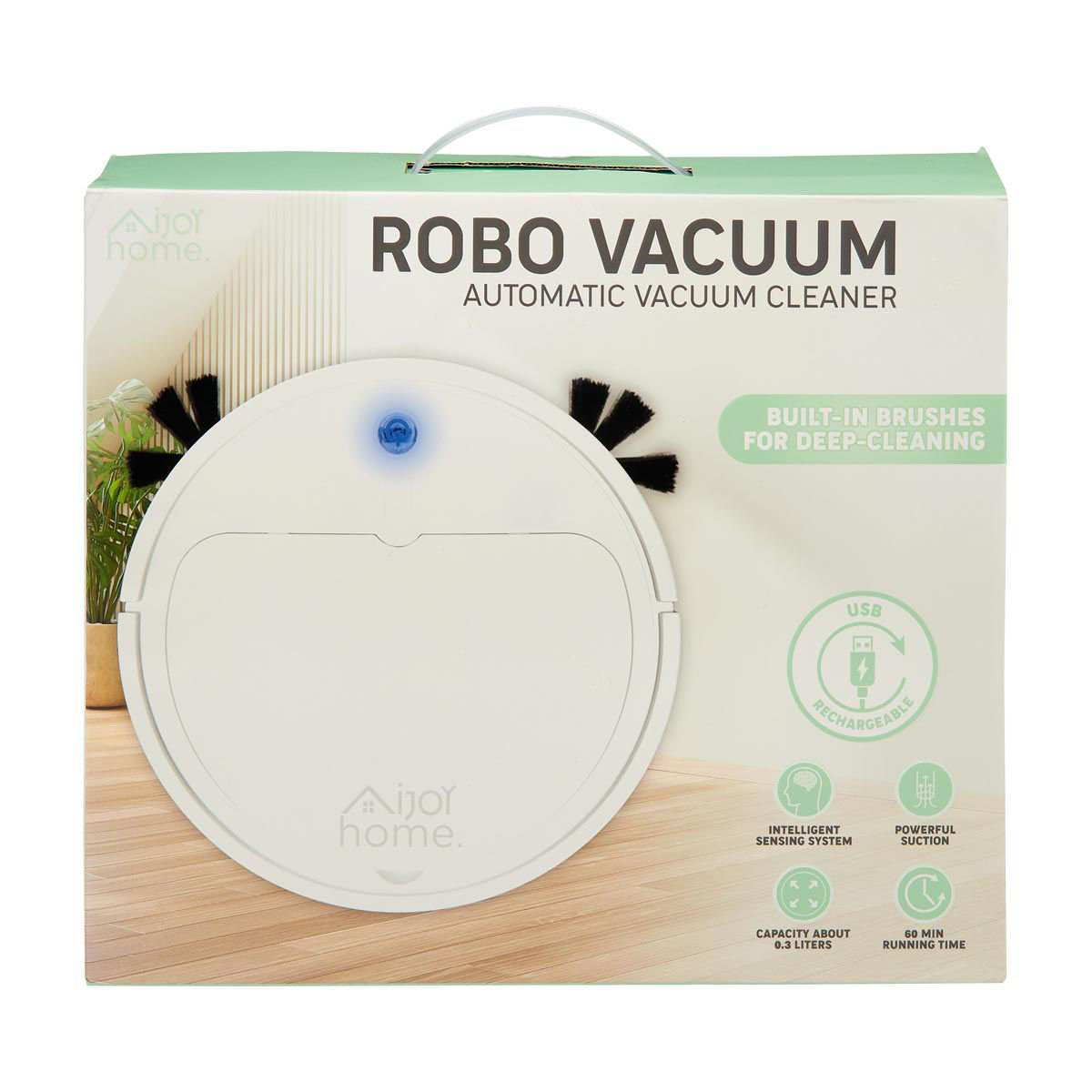 iJoy Home Automatic White USB Rechargeable Robo Vacuum, 11 in