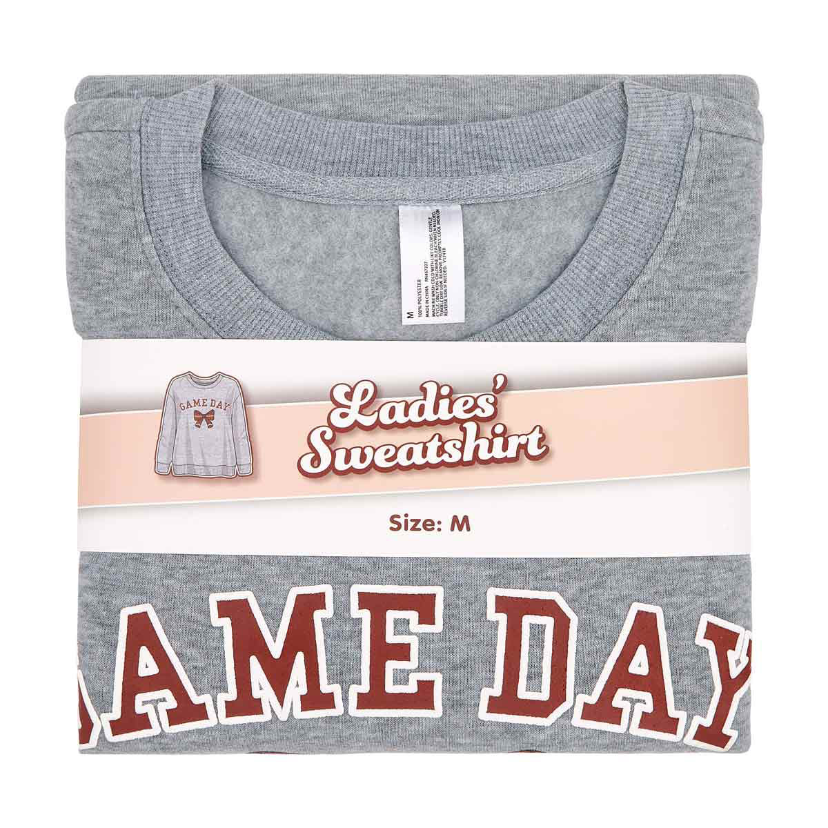 Ladies Game Day Football Sweatshirt, Medium