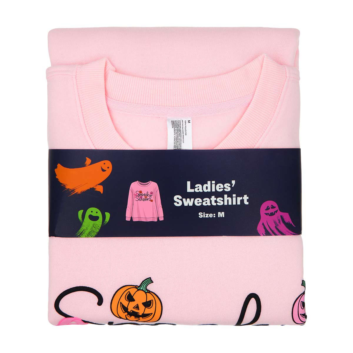 Halloween Ladies' Pink Sweatshirt, Medium