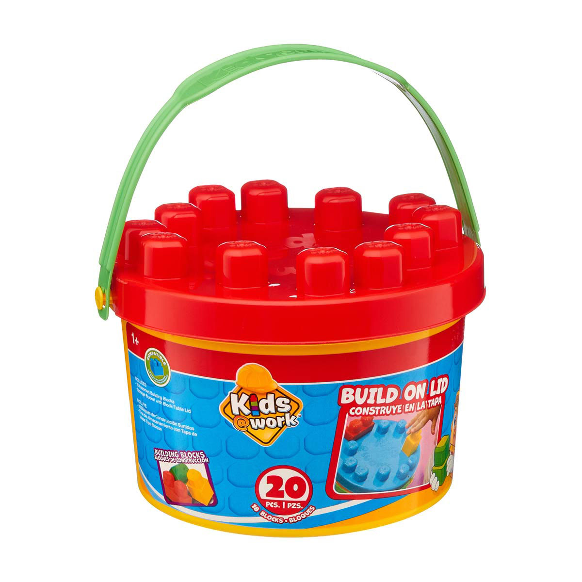 Kids At Work Building Block Bucket Set, 20 pc