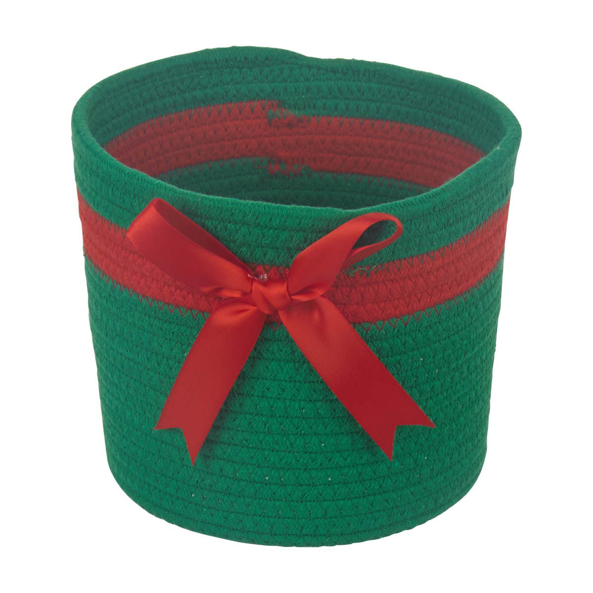 Christmas Green Fabric Basket, Small