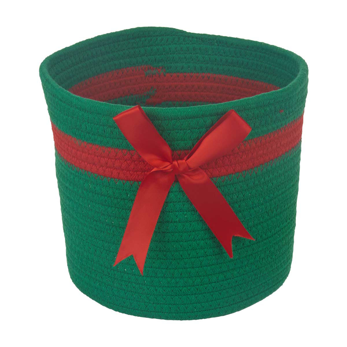 Christmas Green Fabric Basket, Medium