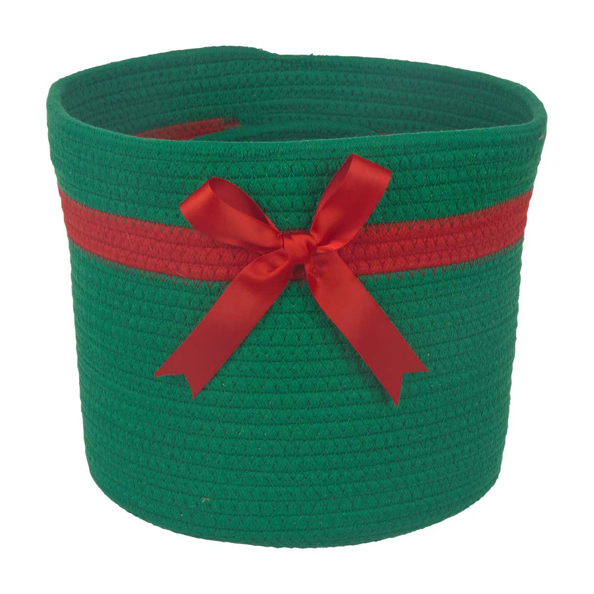 Christmas Green Fabric Basket, Large