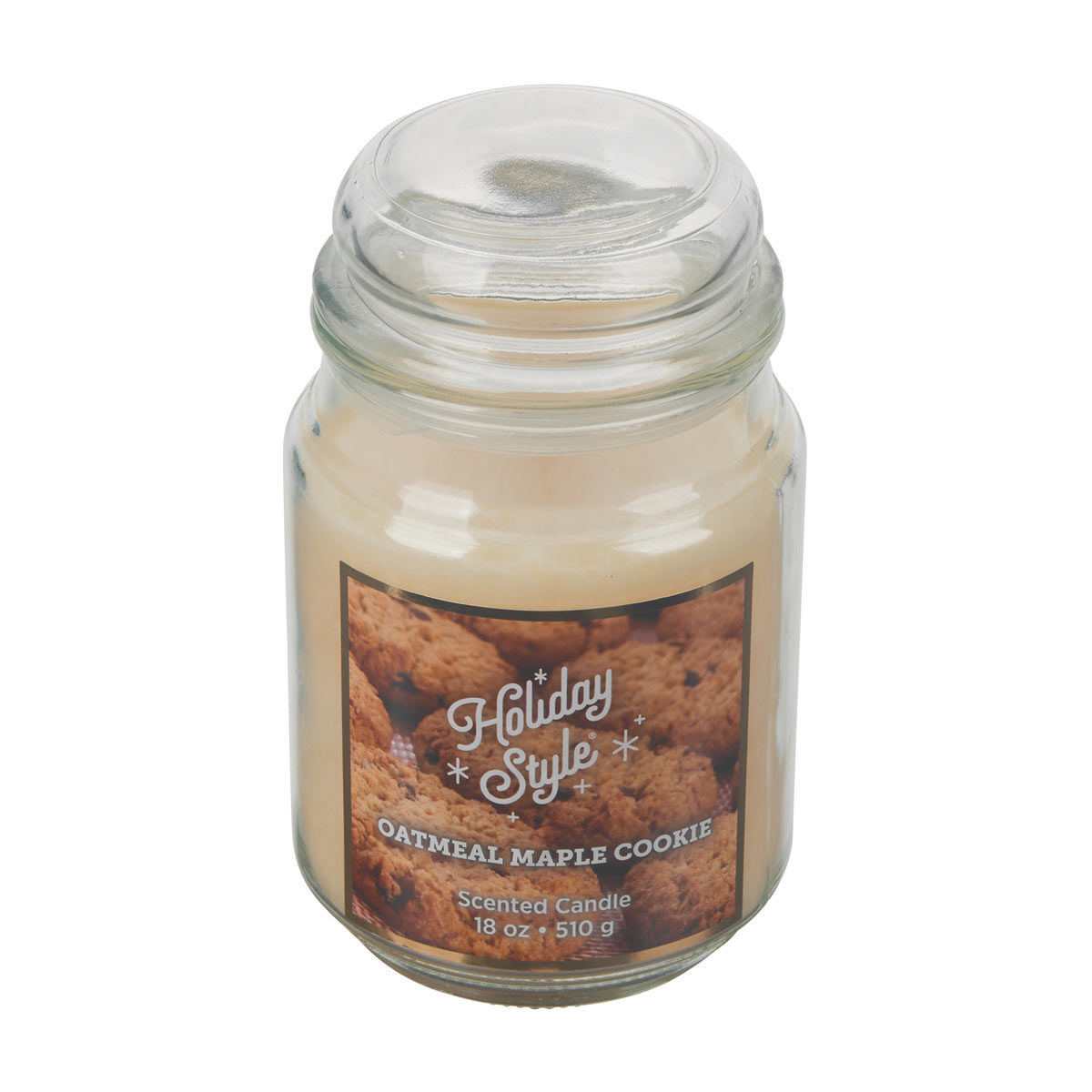 Holiday-Style-Christmas-Scented-Jar-Candle,-Oatmeal-Maple-Cookie,-18-oz