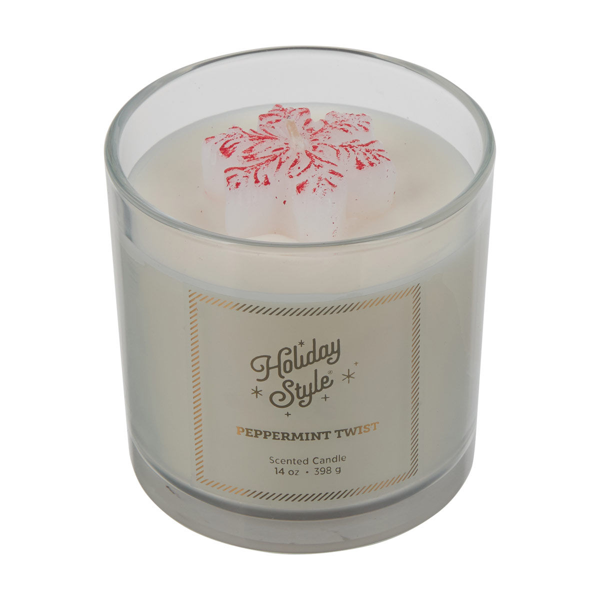 Holiday Style Christmas Scented Candle, Peppermint Twist, 14 oz