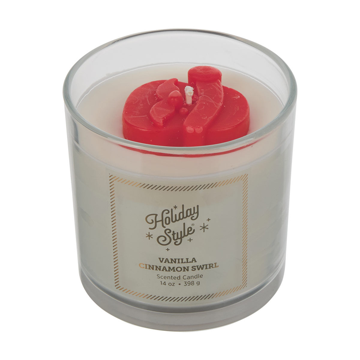 Holiday Style Christmas Scented Candle, Vanilla Cinnamon Swirl, 14 oz