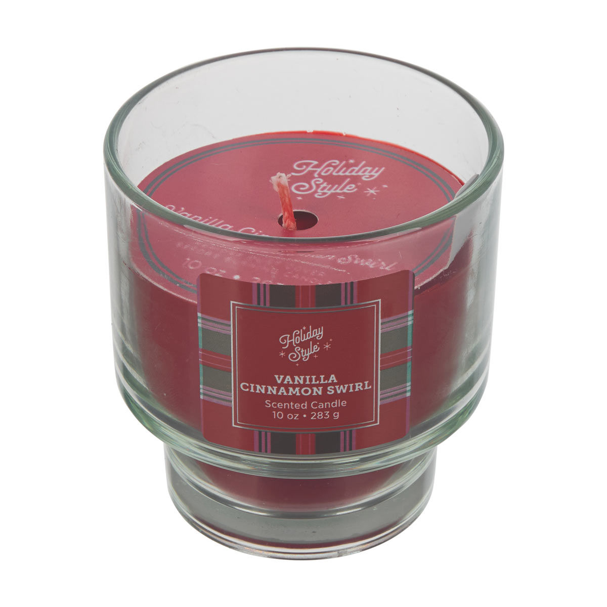 Holiday Style Christmas Scented Candle, Vanilla Cinnamon Swirl, 10 oz