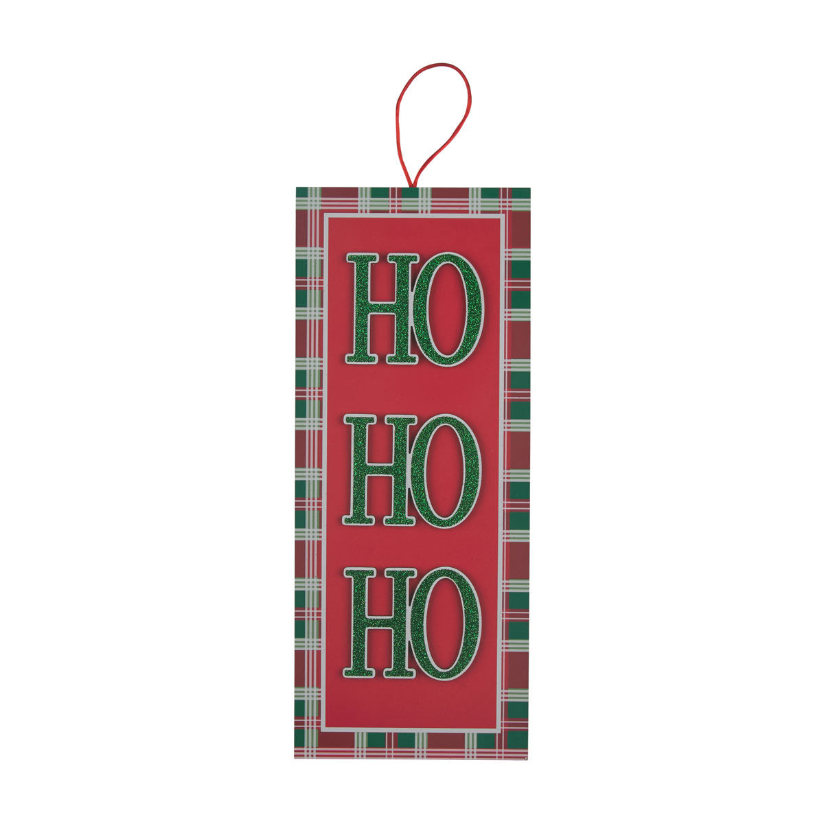 Christmas Rectangular MDF 'Ho Ho Ho' Hanging Décor