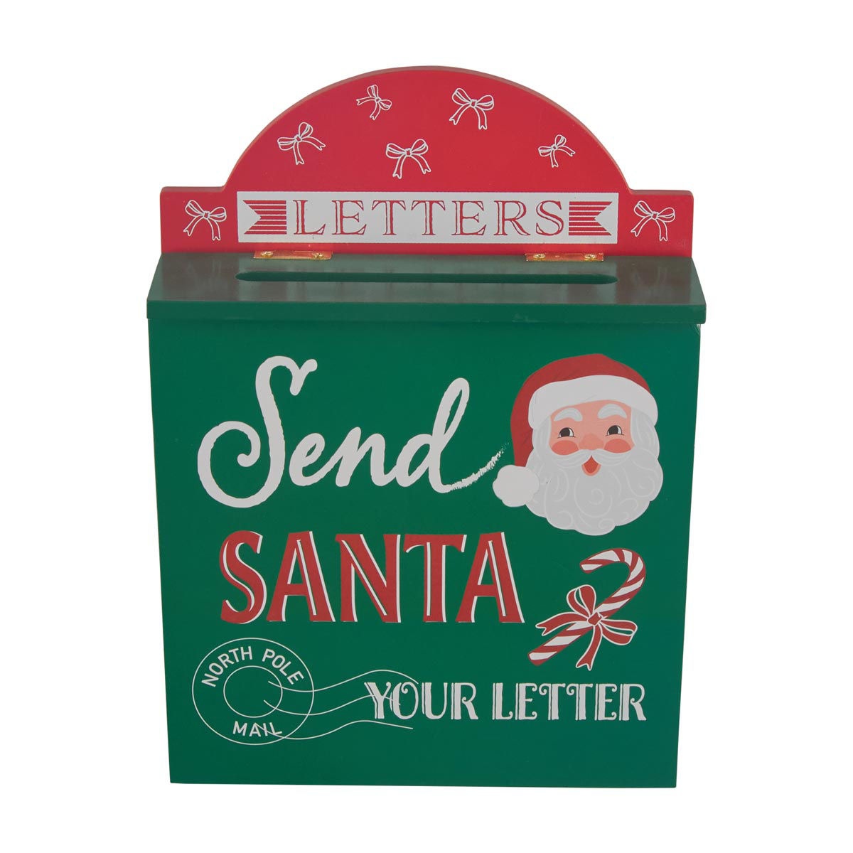 Christmas MDF 'Send Santa Your Letter' Printed Mailbox Shaped Table Décor