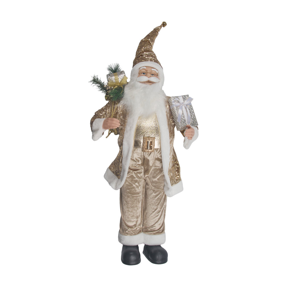 Christmas Gold Sequin Santa Figure Décor, Large