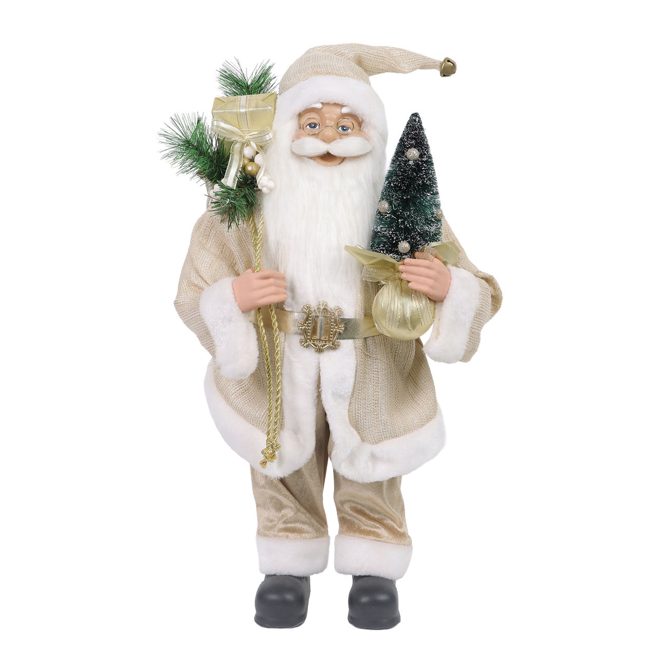 Standing Gold Santa Claus Christmas Décor Figure, Small
