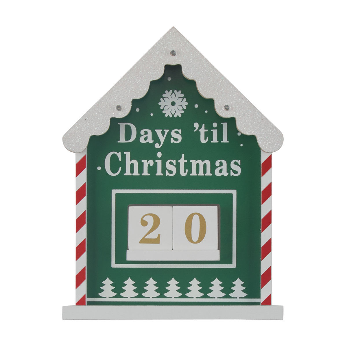 Christmas LED Green Countdown Block Calendar