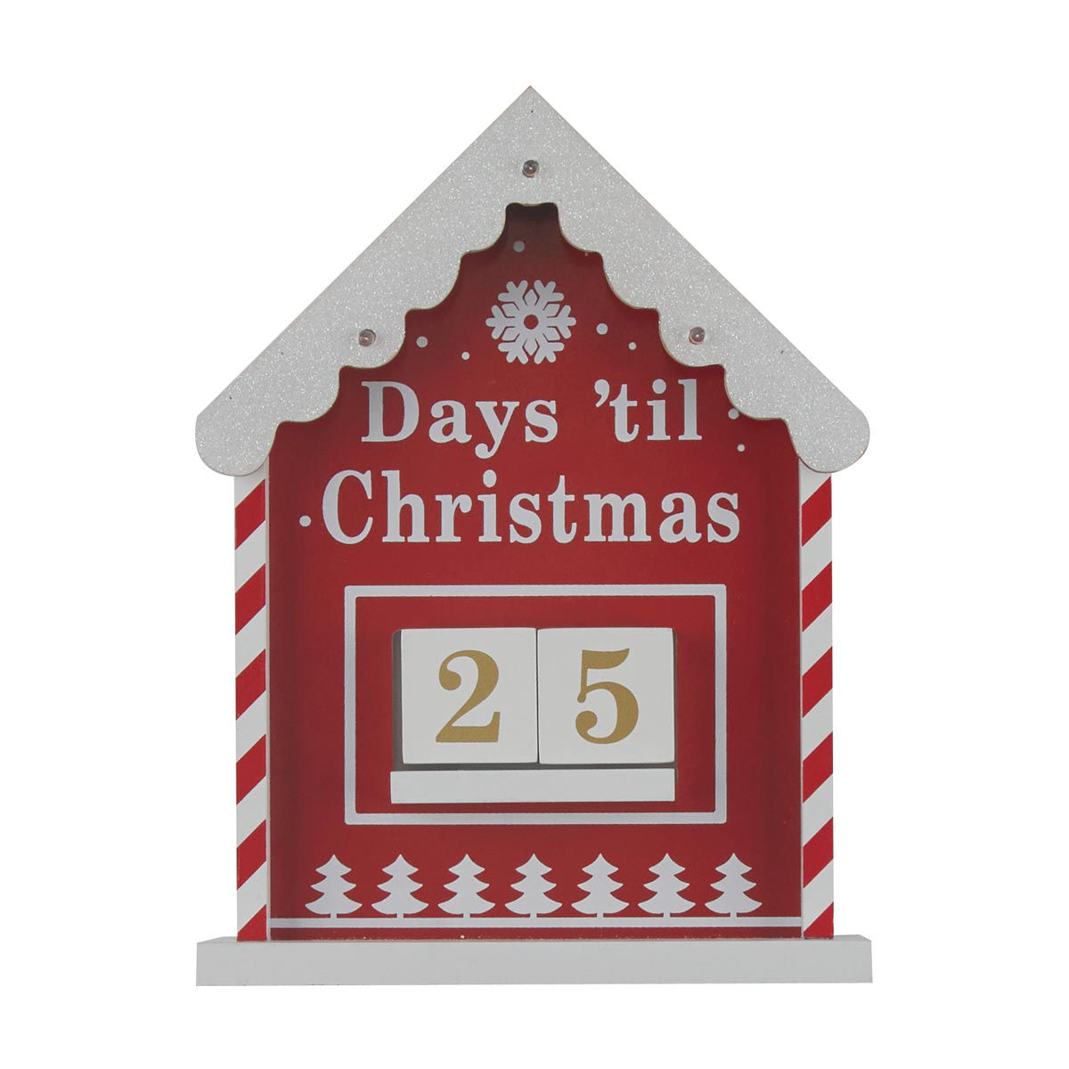Christmas LED Red Countdown Block Calendar