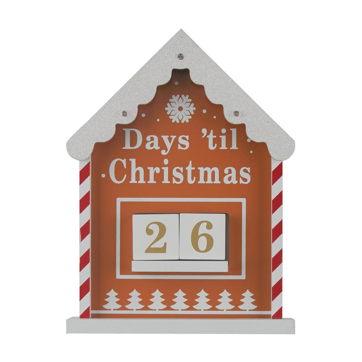 Christmas LED Brown Countdown Block Calendar