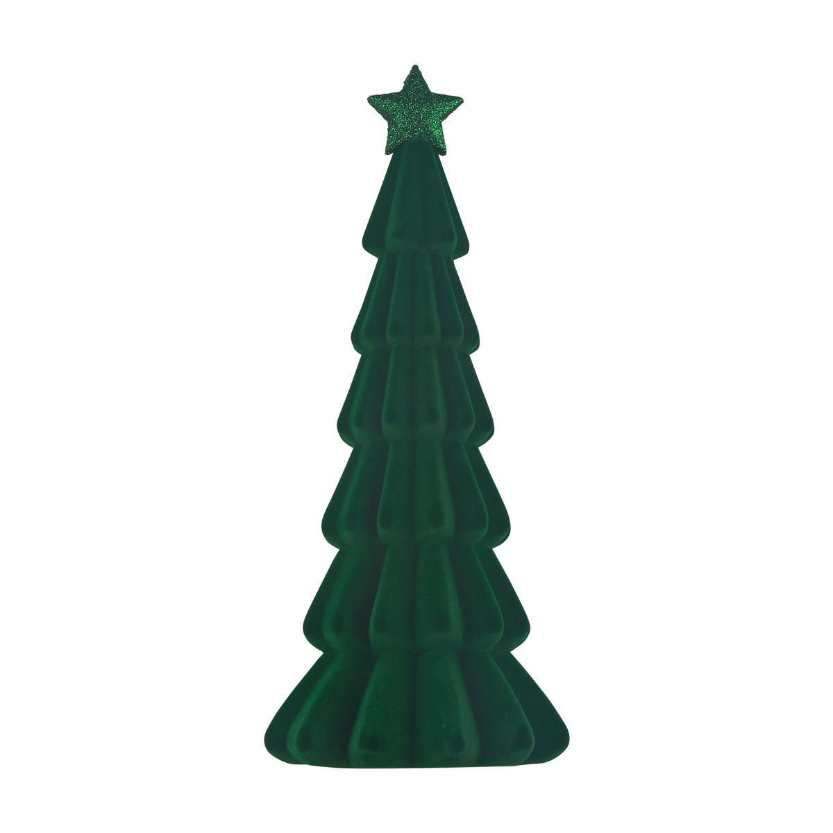 Christmas Large Green Flocked Tree Shaped Table Décor