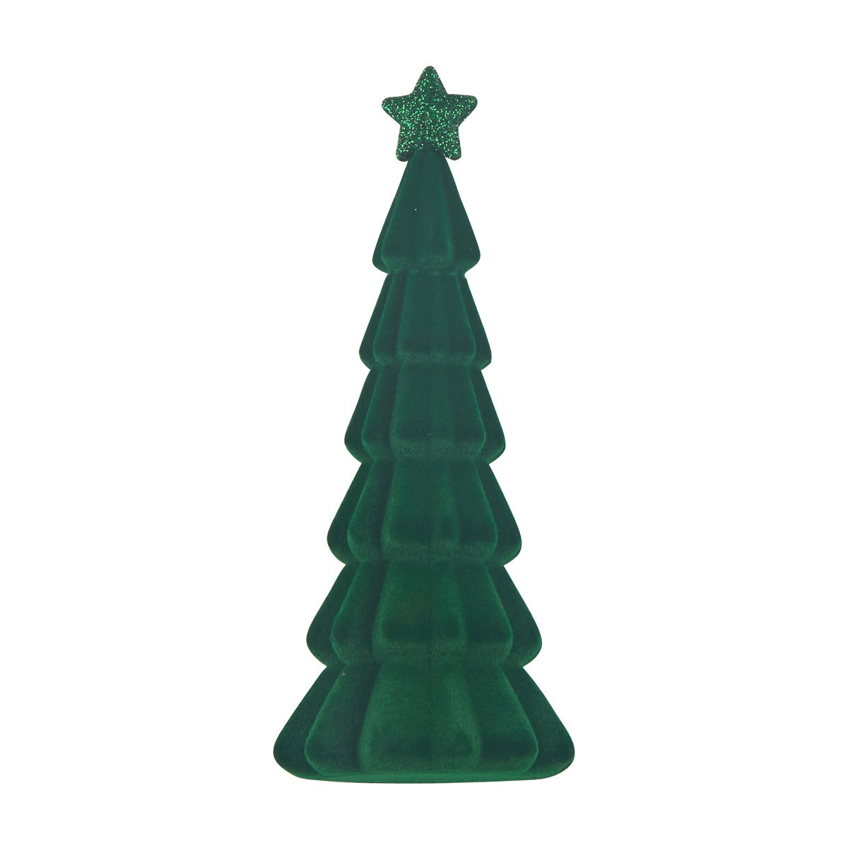 Christmas Small Green Flocked Tree Shaped Table Décor