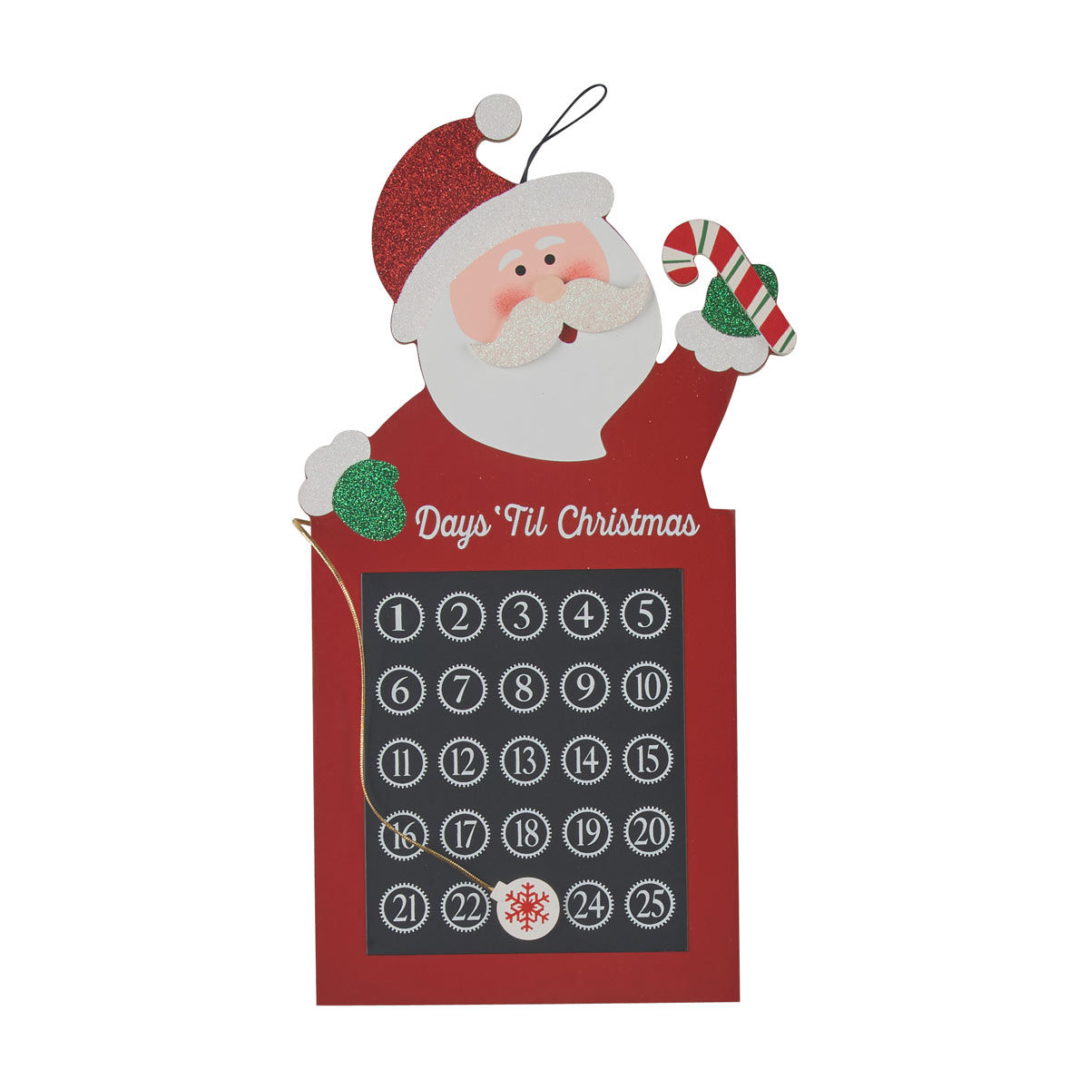 Christmas Red Hanging Countdown Calendar Décor