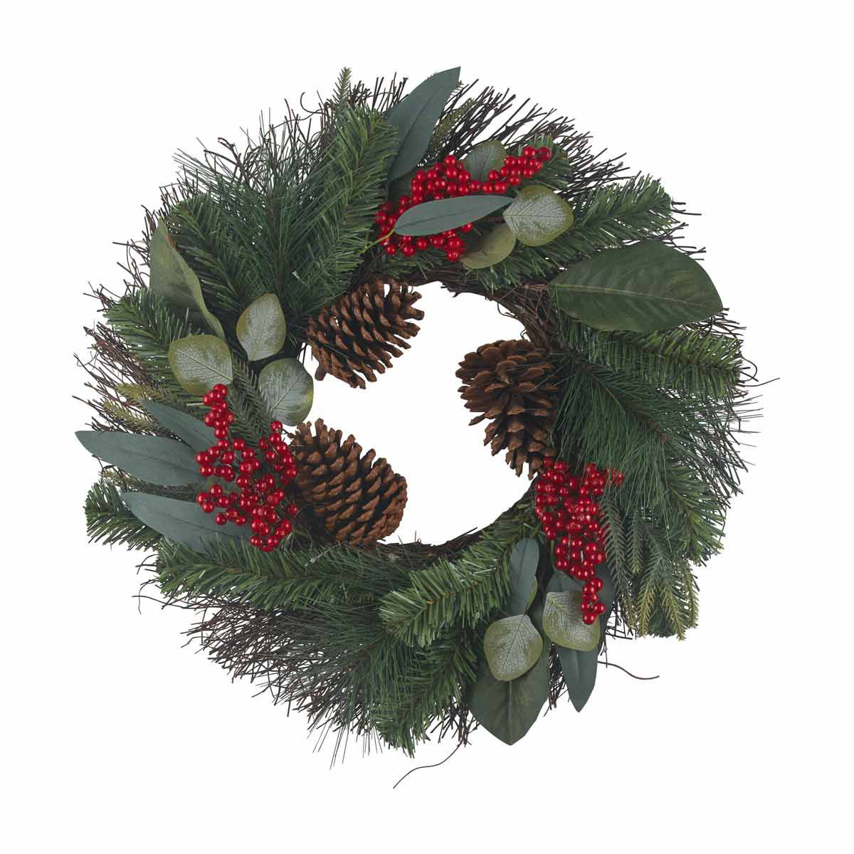 Christmas Artificial Red Berries Floral Wreath Décor, Large