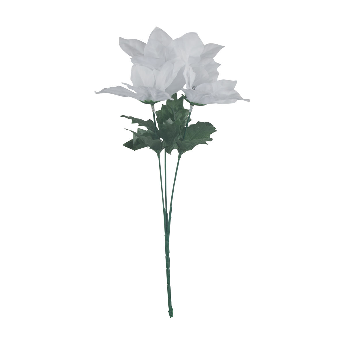 Christmas Artificial White Poinsettia Floral Pick Décor