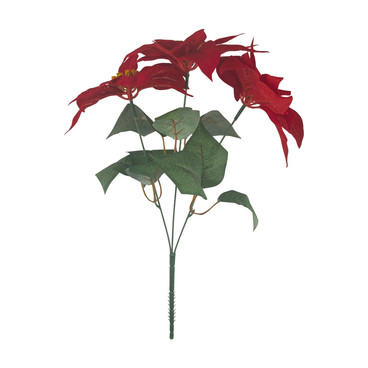 Christmas Artificial Red Poinsettia Floral Pick