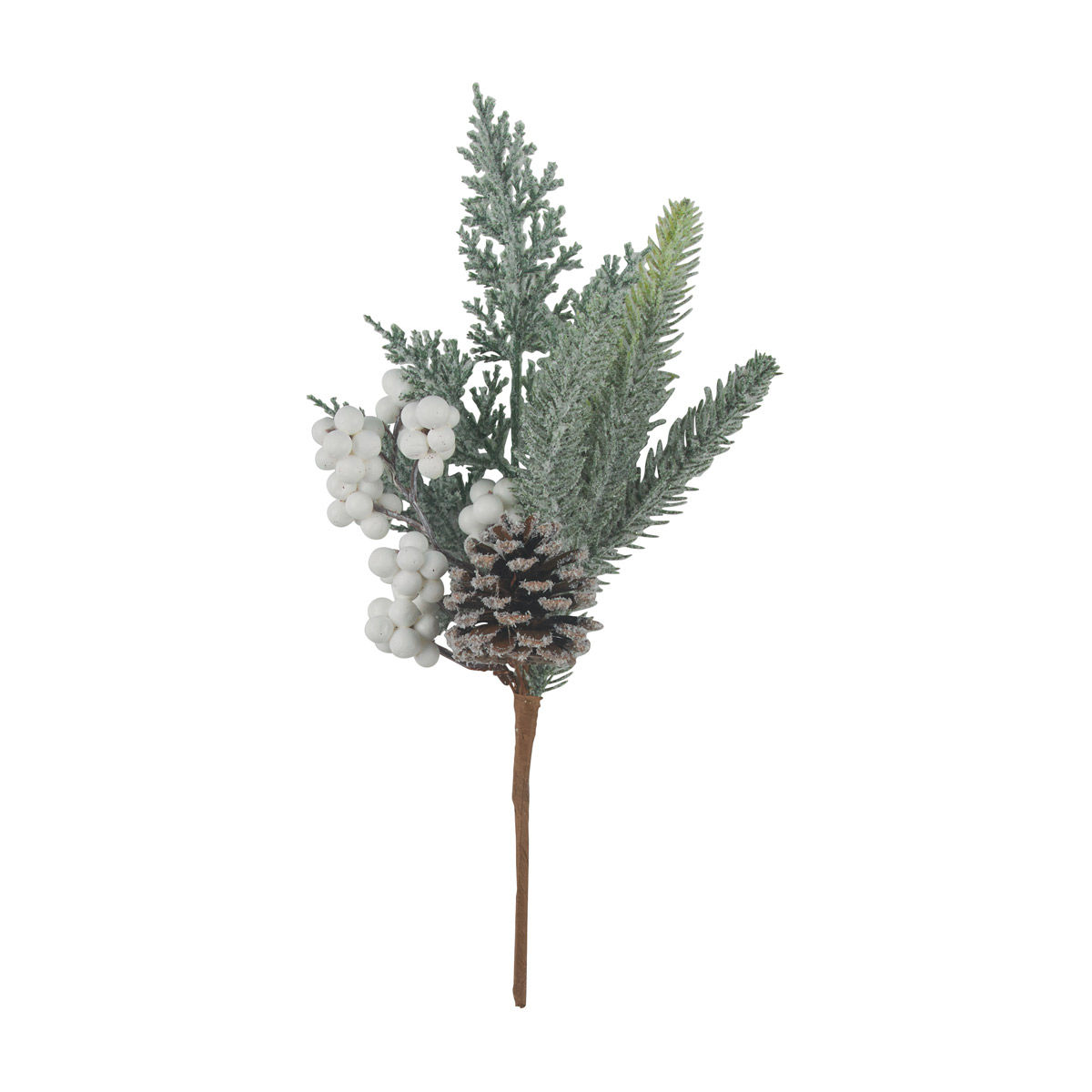 Christmas Artificial Fir with Pinecones and White Berries Pick Decor