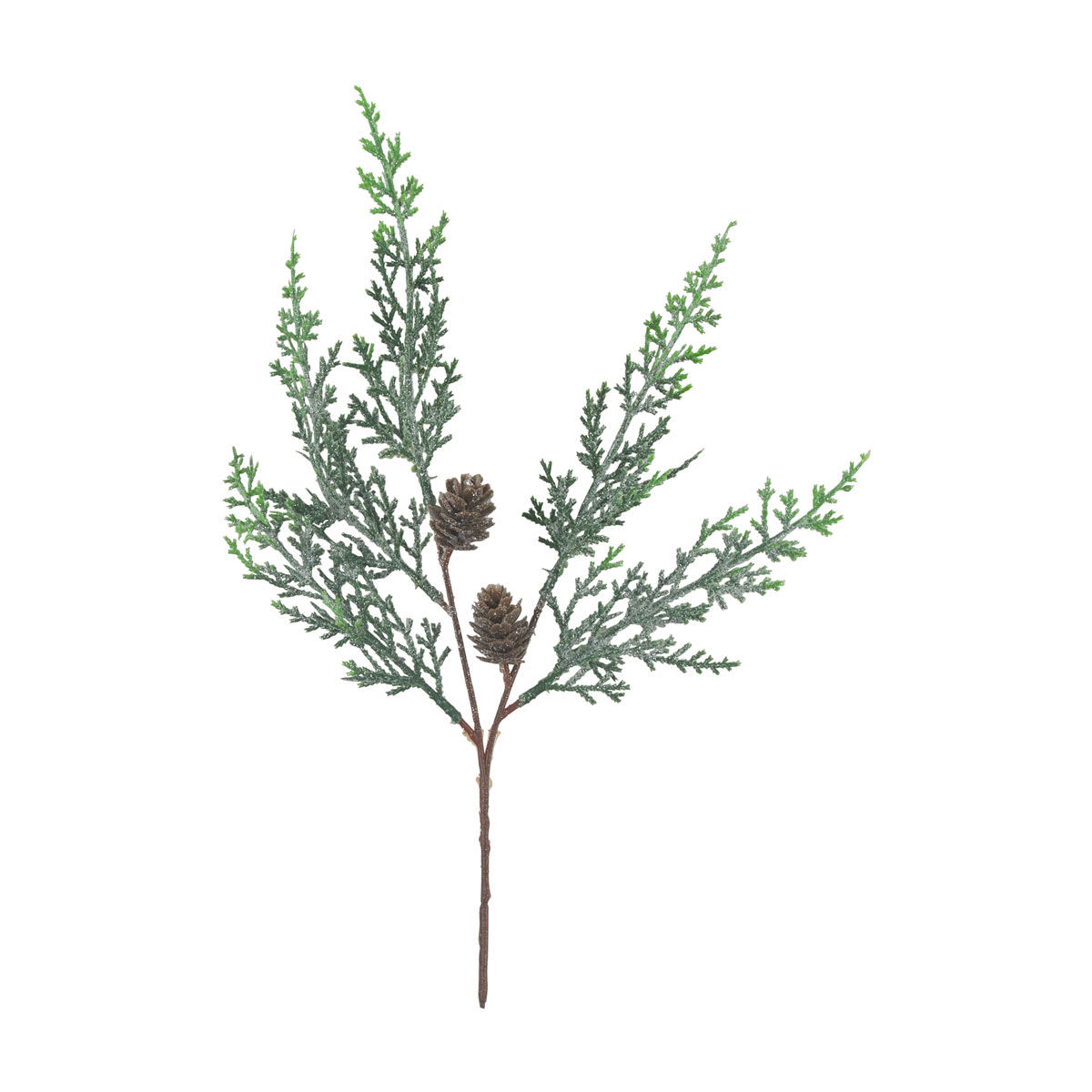 Christmas Artificial Glitter Pick with Pinecones Décor