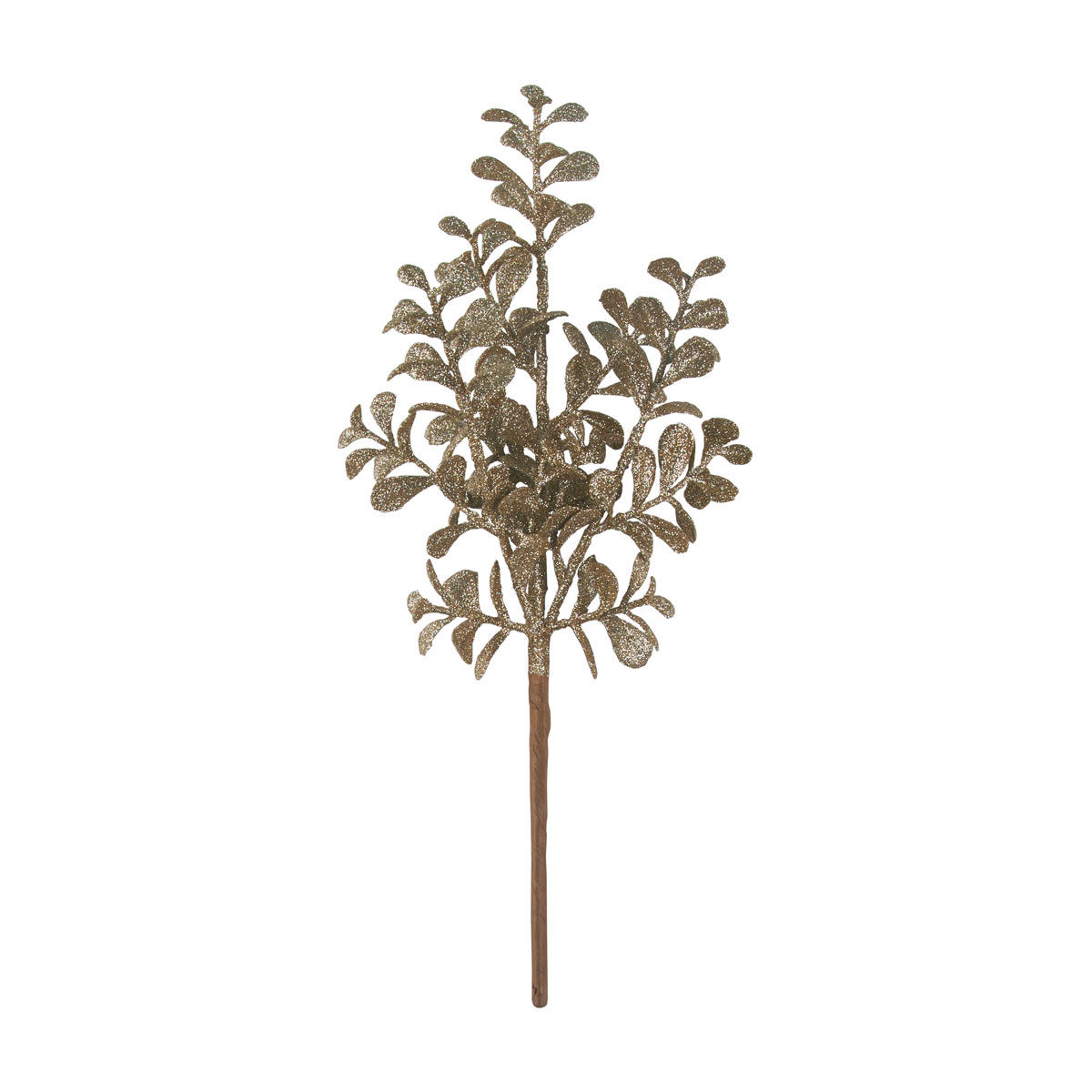 Christmas Artificial Gold Glitter Leaves Pick Décor
