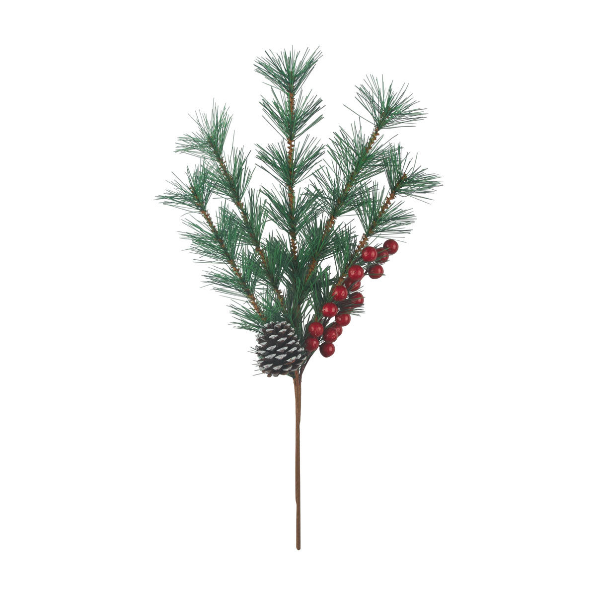 Christmas Red Berry and Pine Cone Artificial Pick Décor