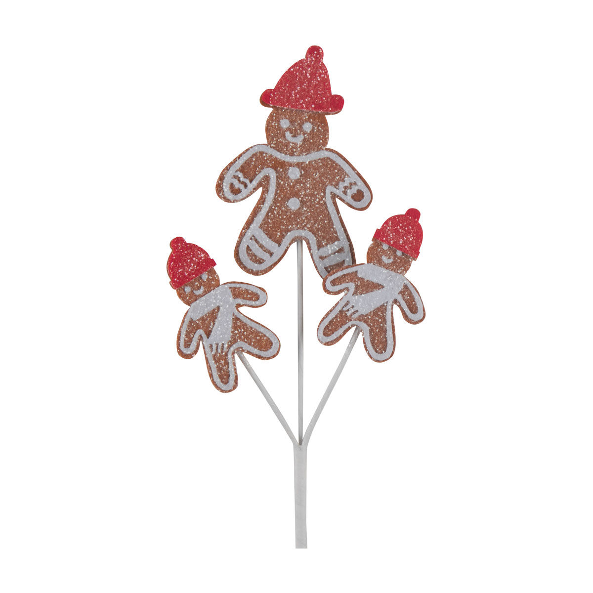 Christmas Gingerbread with Red Hat Garden Pick