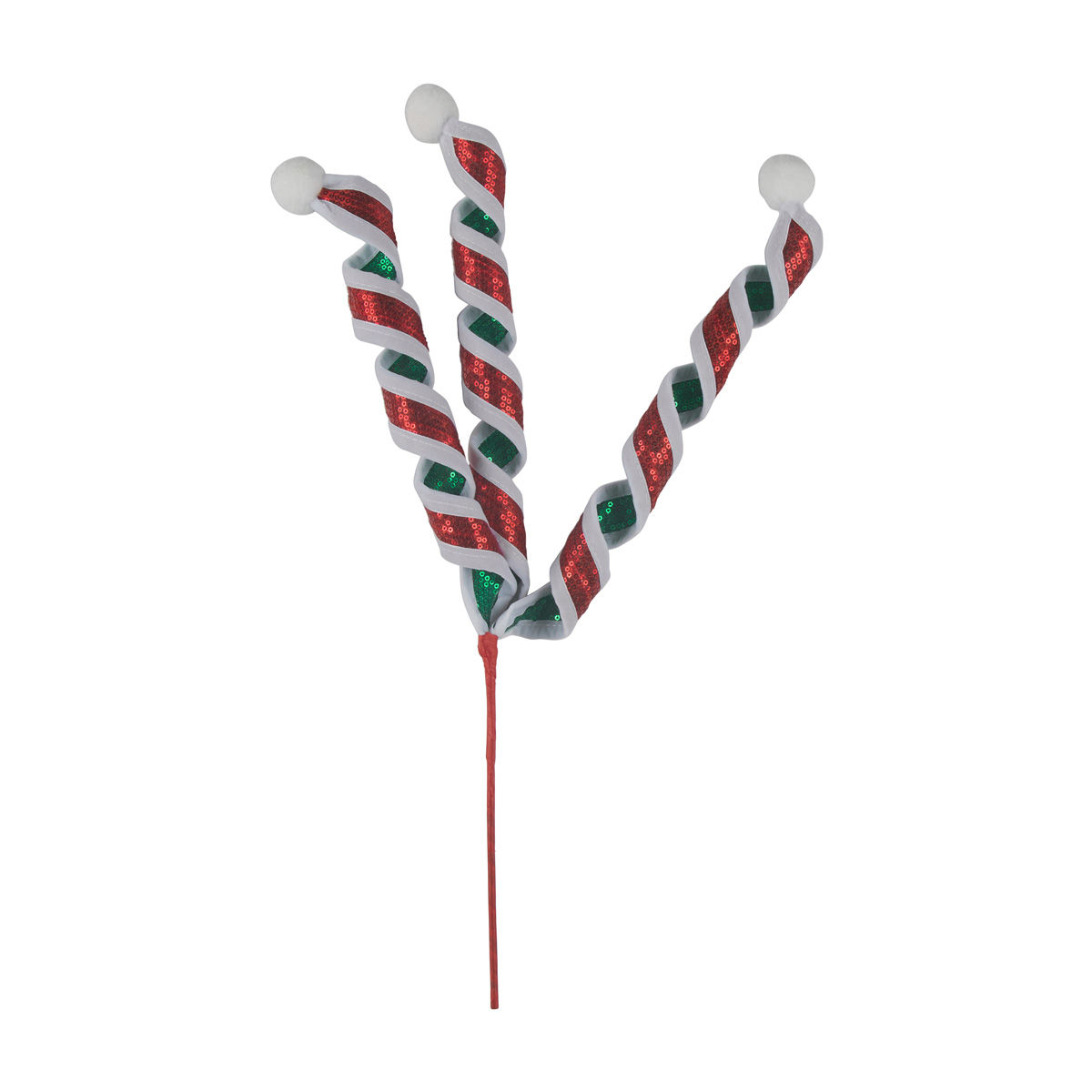 Christmas Glittery Curly Candy Cane Garden Décor Picks