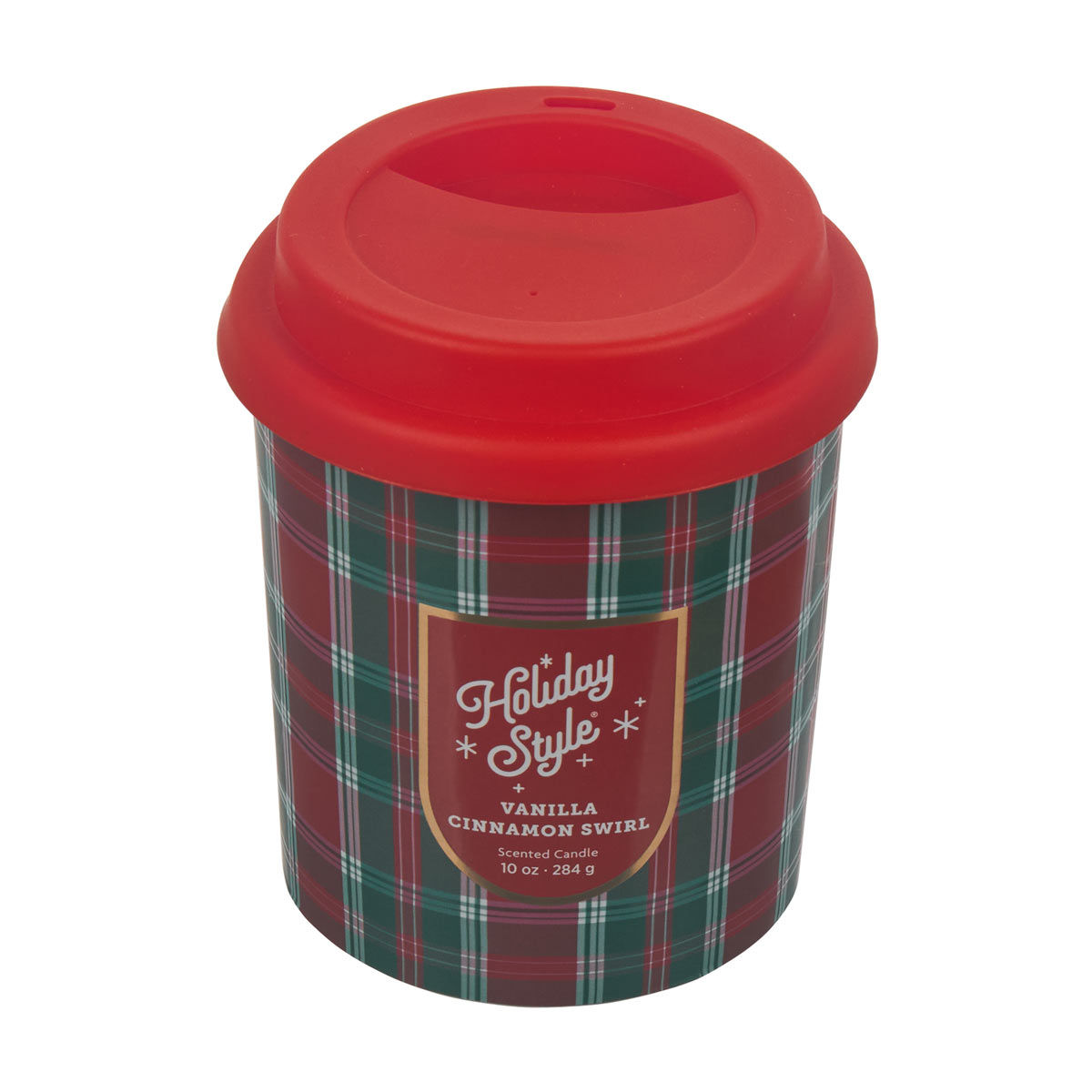 Holiday Style Christmas Vanilla Cinnamon Swirl Scented Jar Candle, 10 oz