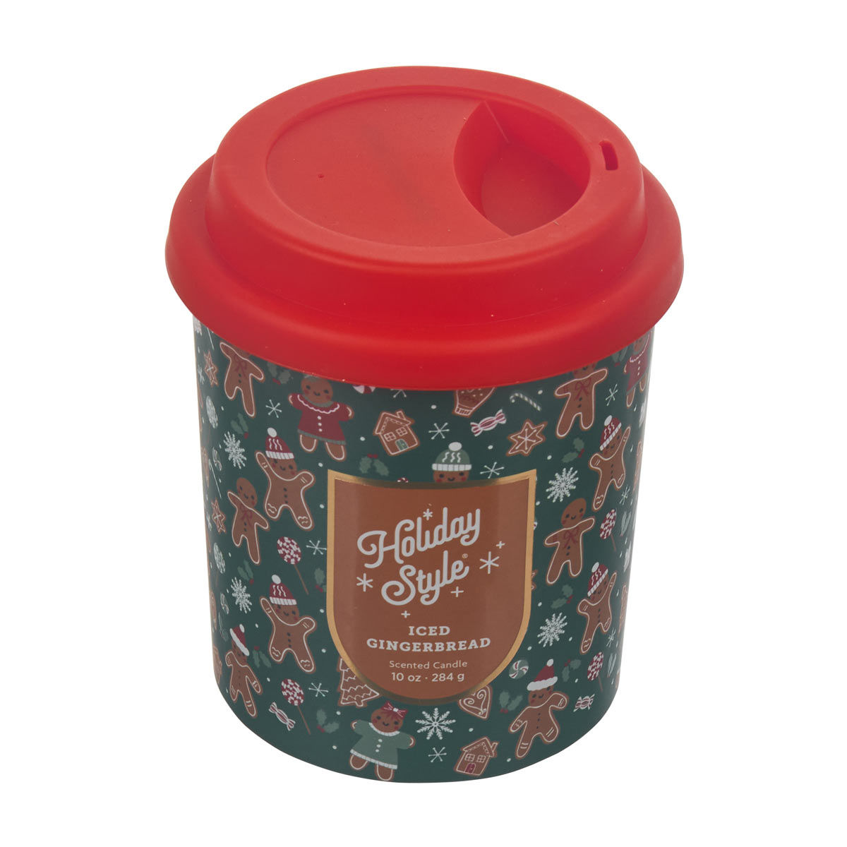 Holiday Style Christmas Iced Gingerbread Scented Jar Candle, 10 oz