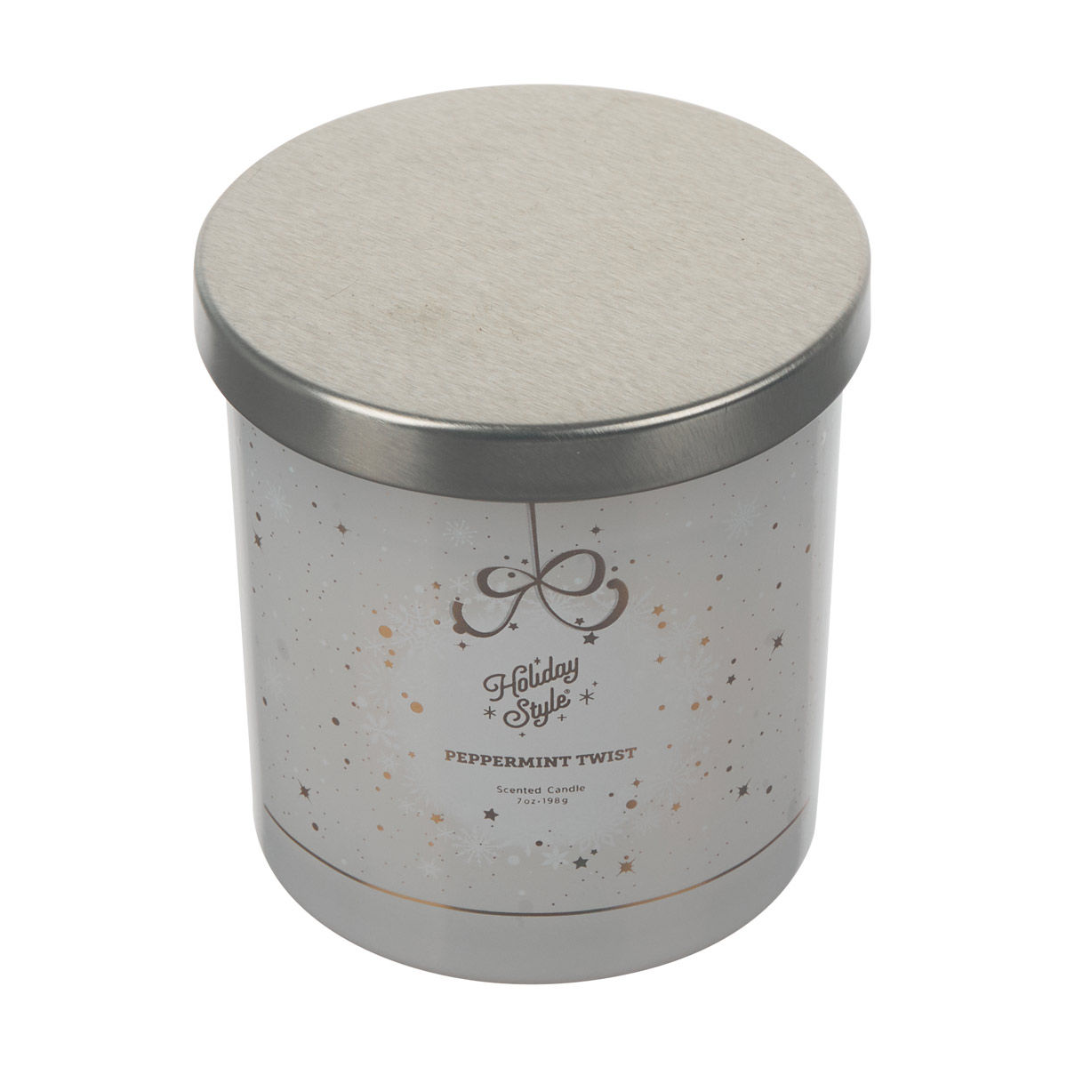 Holiday Style Christmas Peppermint Twist Scented Jar Candle, 7 oz