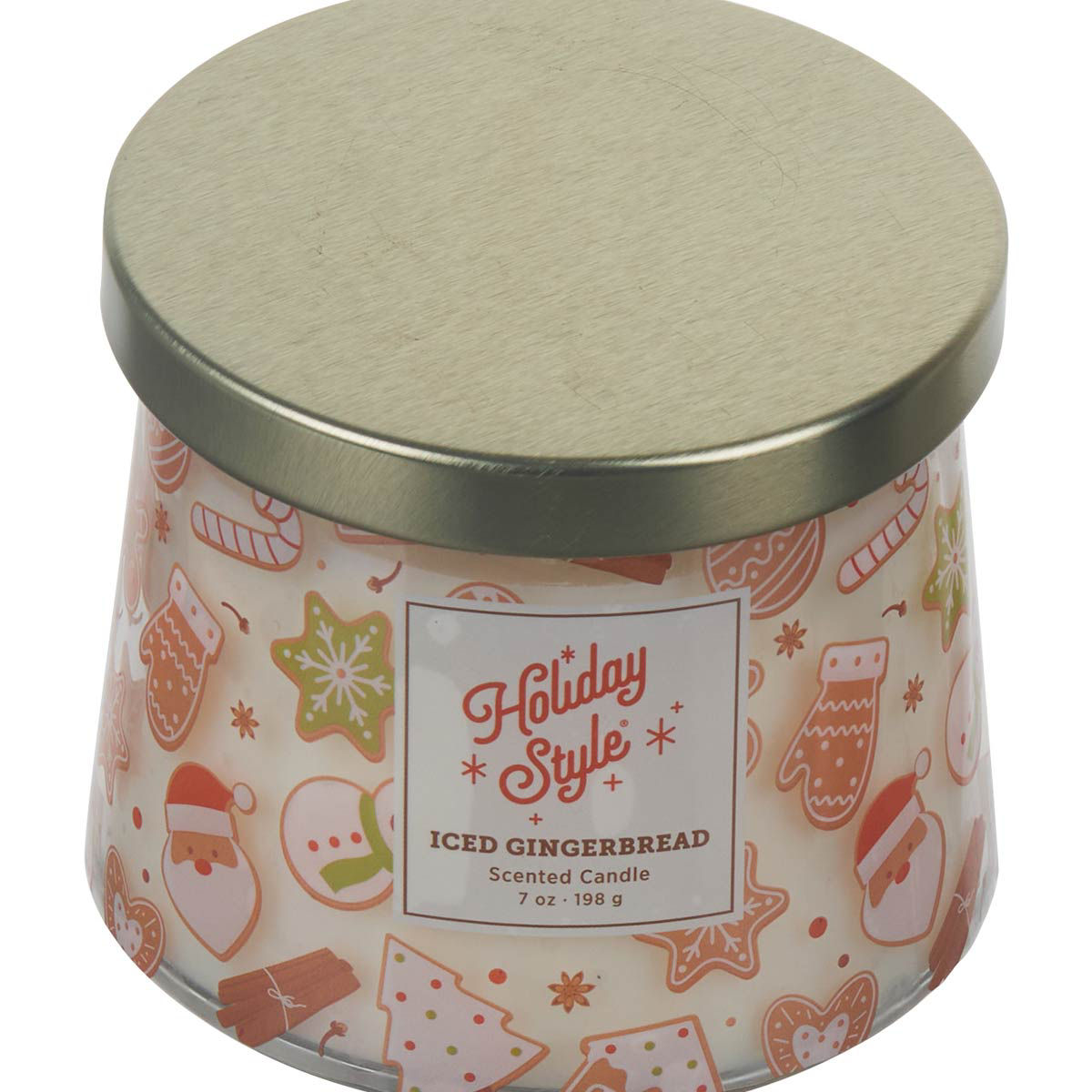 Holiday Style Christmas Iced Gingerbread Scented Candle, 7 oz