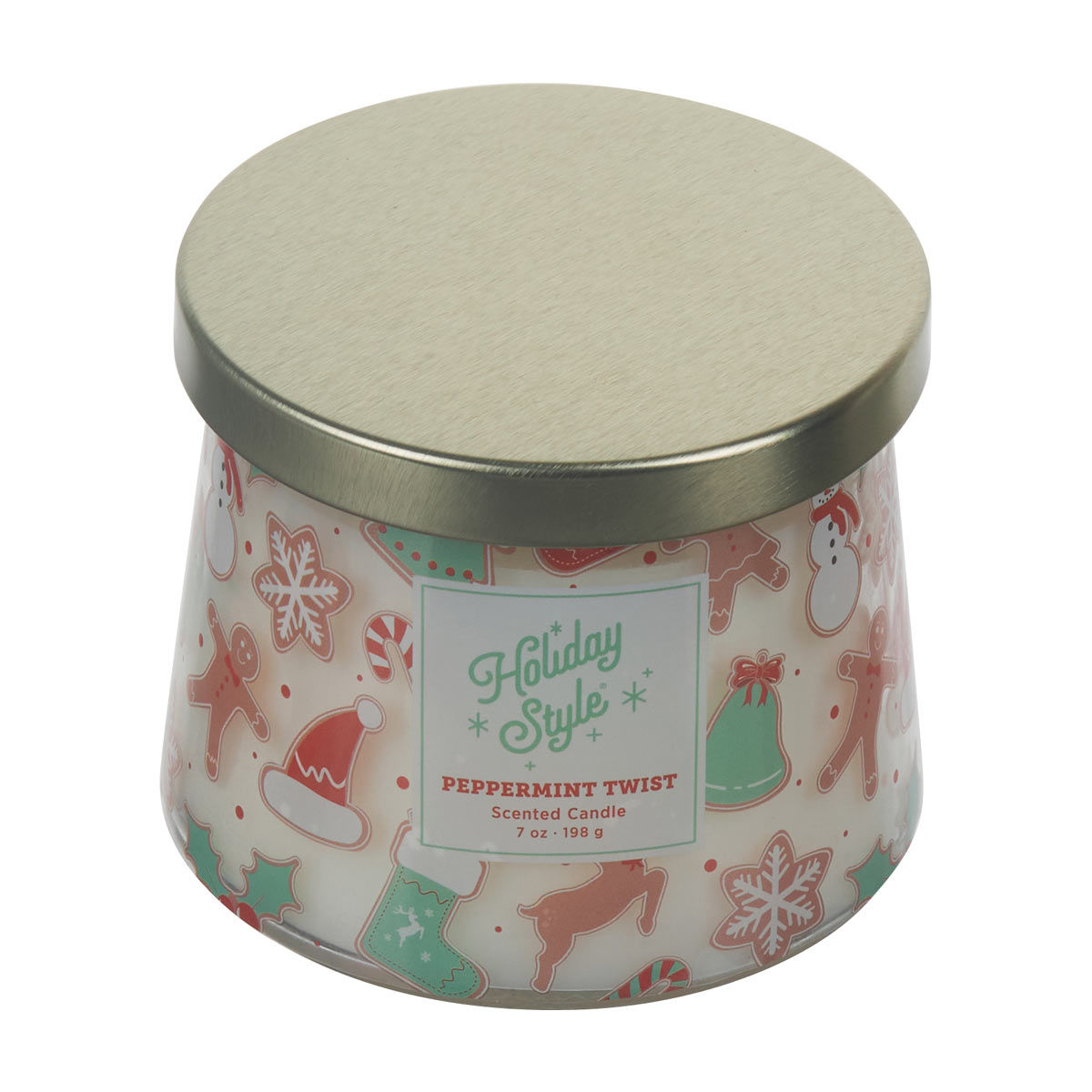 Holiday Style Christmas Peppermint Twist Scented Candle, 7 oz
