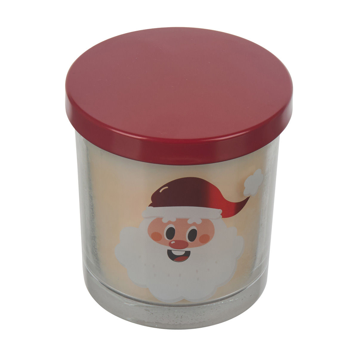 Christmas Santa Face Print Jar Candle, 7 oz